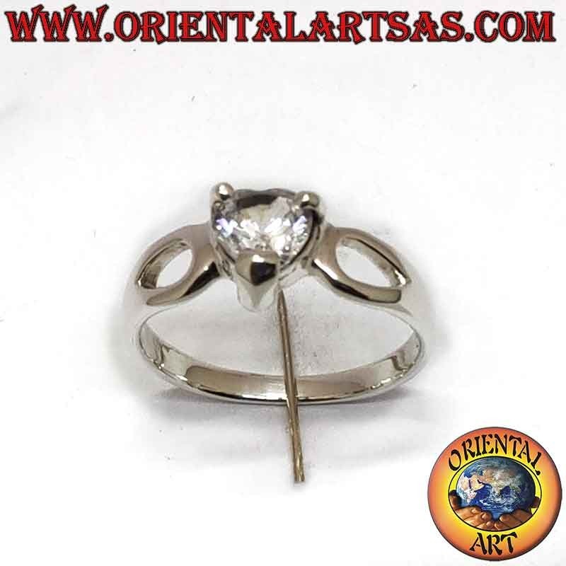 Herz Zirkon Tropfen Durchbrochen Ring 925 Silber 5x5mm | Oriental Art