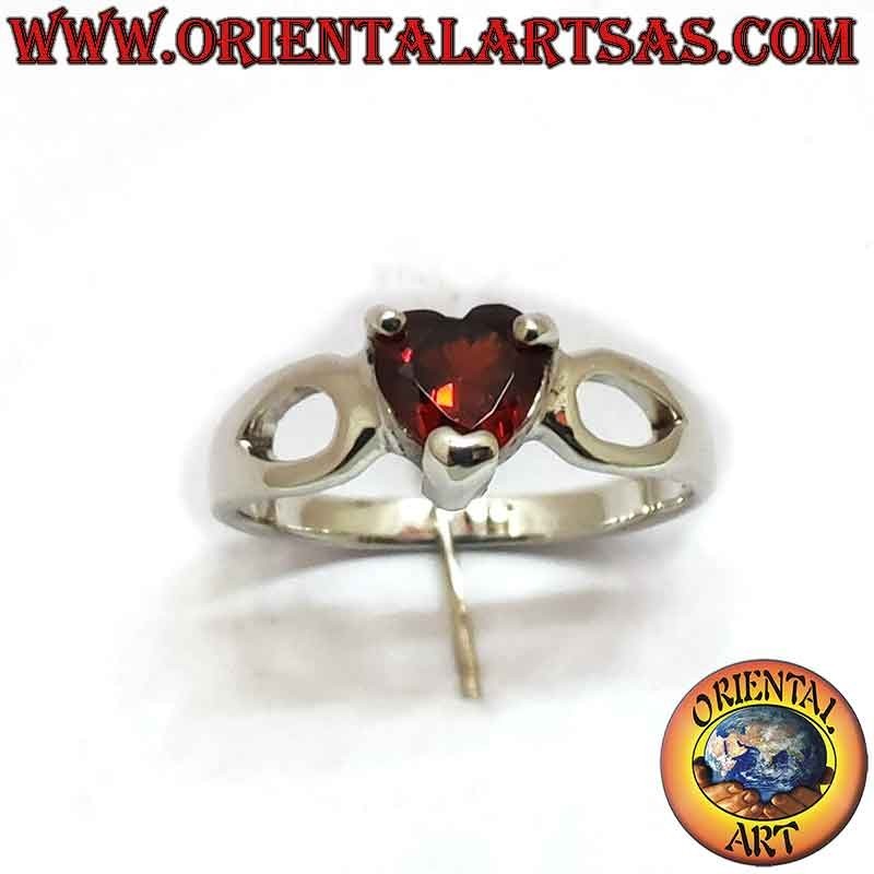 Herz Granat Tropfen Durchbrochen Ring 925 Silber 5x5mm | Oriental Art
