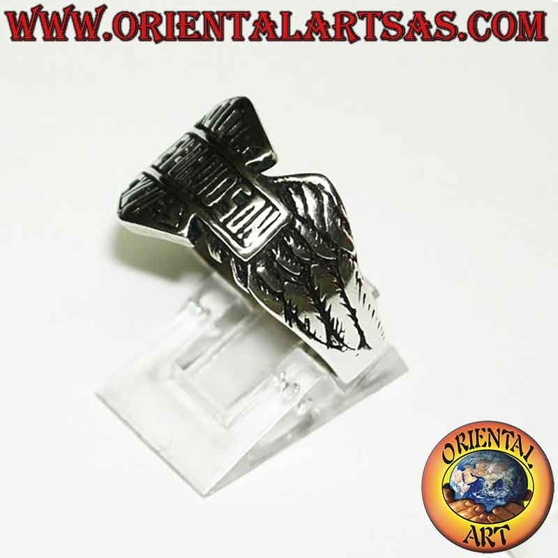 925 Silver Ring Harley Davidson Wings High Relief Biker