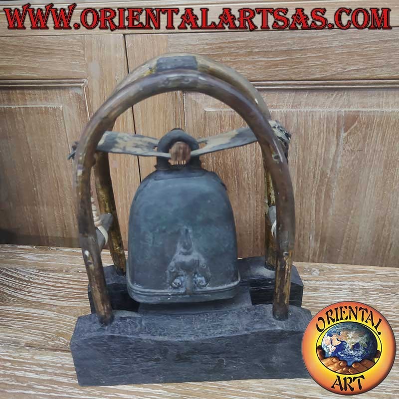 Campana Bronzo Airavata Elefante Tre Teste Alto Rilievo 3D Karen Burma