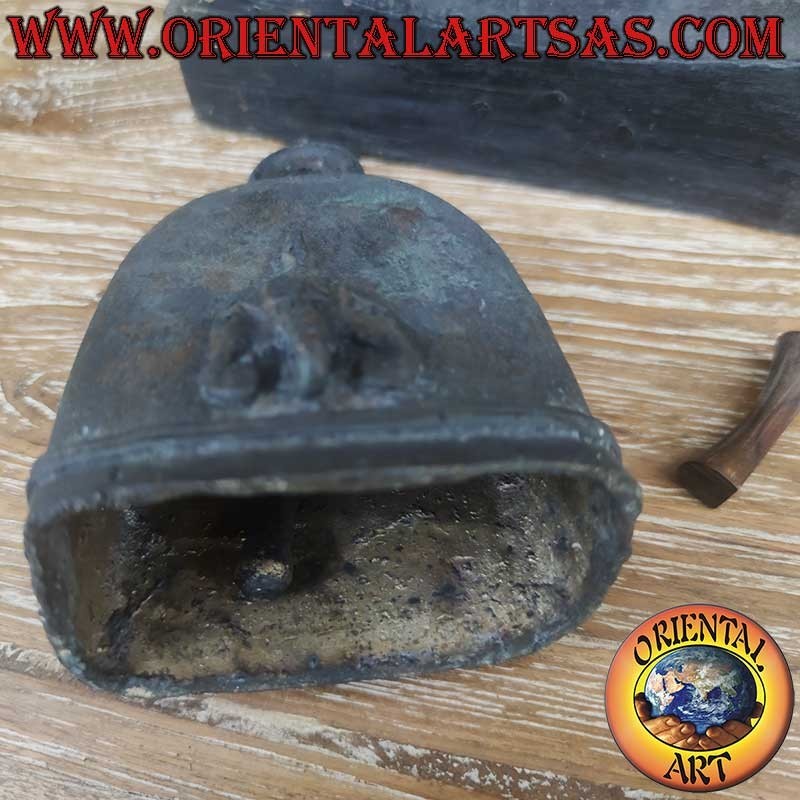 Campana Bronzo Airavata Elefante Tre Teste Alto Rilievo 3D Karen Burma