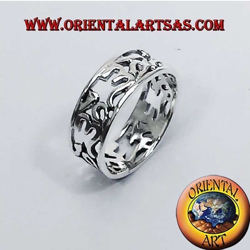 Anello Argento 925 Om Traforato Fascia Spirituale | Oriental Art