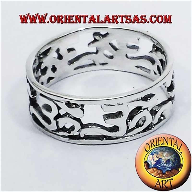 925 Silber Bandring Om Durchbrochen Heilige Silbe 8 mm 5g | Oriental Art