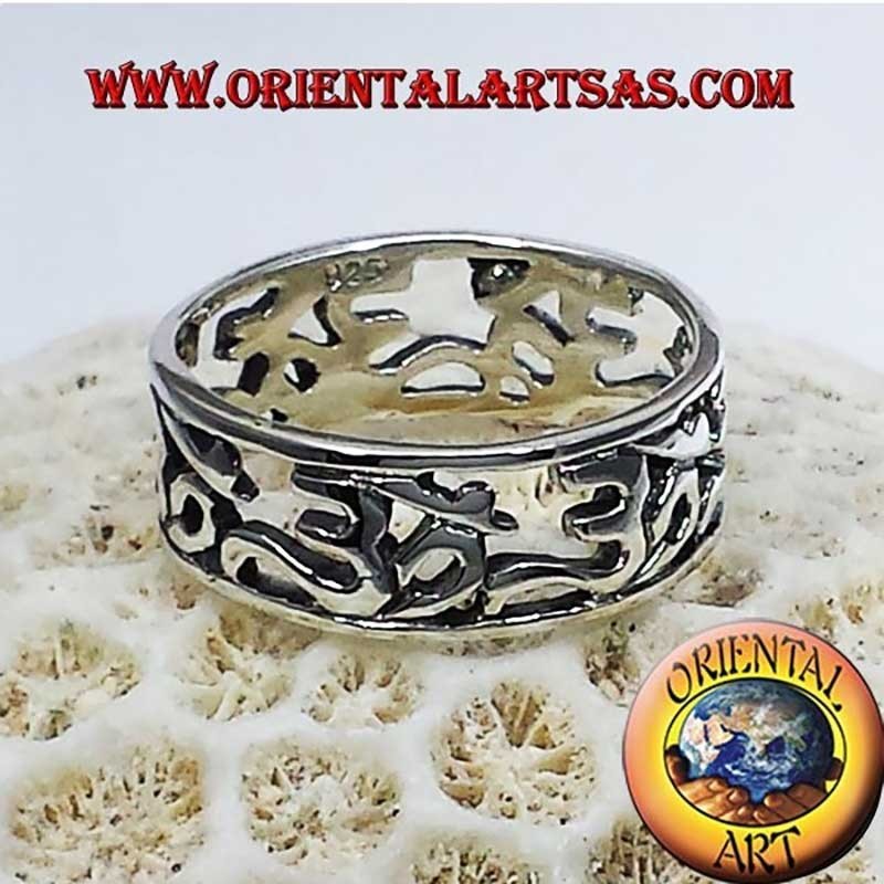 Anello Argento 925 Om Traforato Fascia Spirituale | Oriental Art
