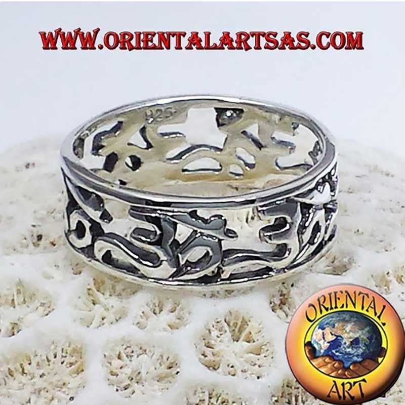 Anello Argento 925 Om Traforato Fascia Spirituale | Oriental Art