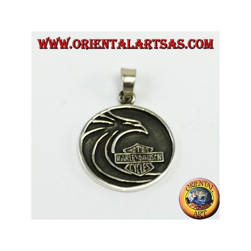 Harley Davidson silver pendant with stylized eagle
