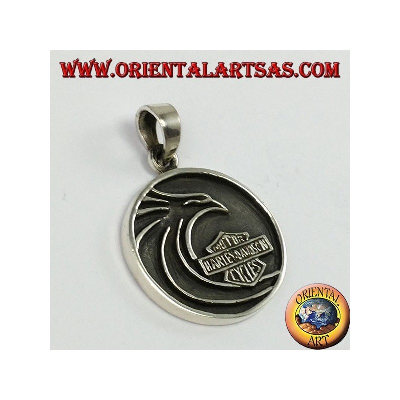 Harley Davidson silver pendant with stylized eagle