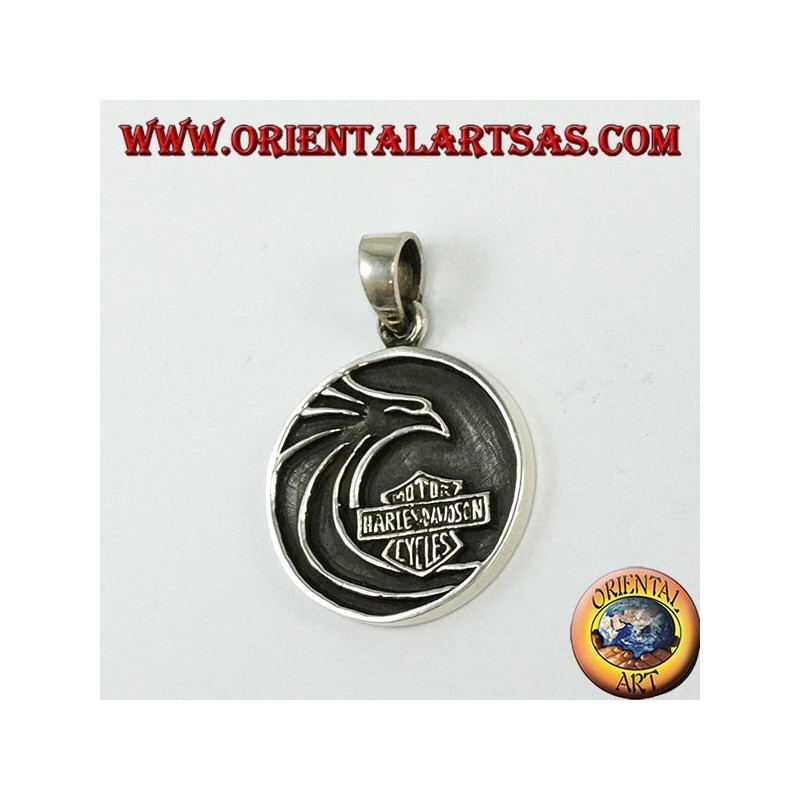 Silber Anhänger, Harley Davidson mit stilisiertem Adler