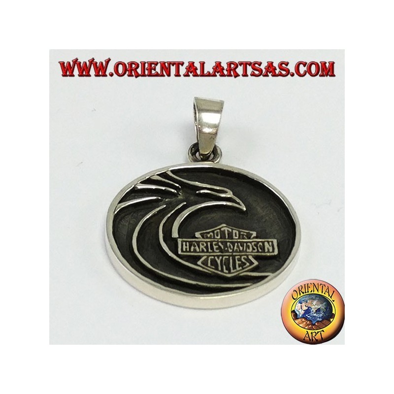 Ciondolo in argento Harley Davidson con aquila stilizzata