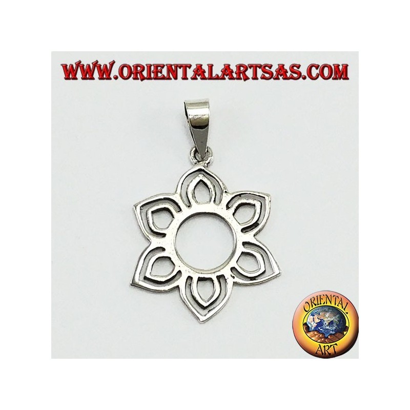 Silber Anhänger, Lotus Blume