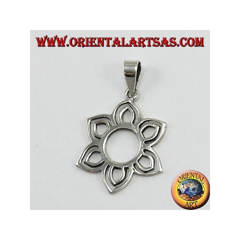 Pendentif en argent, fleur de lotus