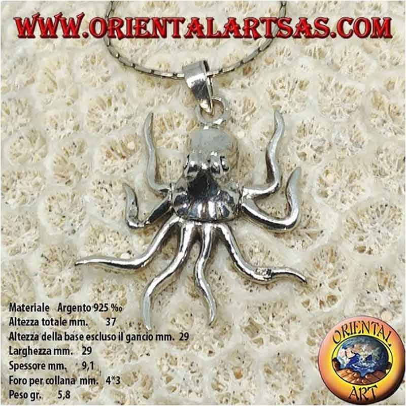 Ciondolo in argento l'octopus (polipo) mobile simbolo di intelligenza