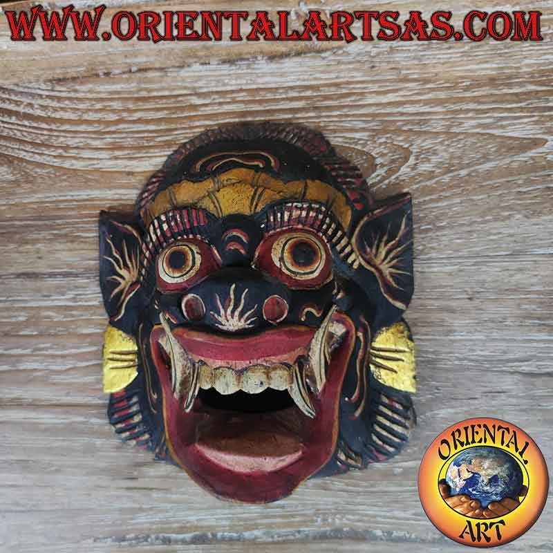 Maschera Barong Bali Legno Intagliato Colorato a Mano 20 cm |Oriental Art