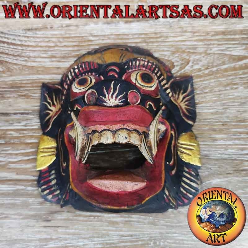 Masque Barong Bali Sculpté Peint Main Bois 20 cm |Oriental Art