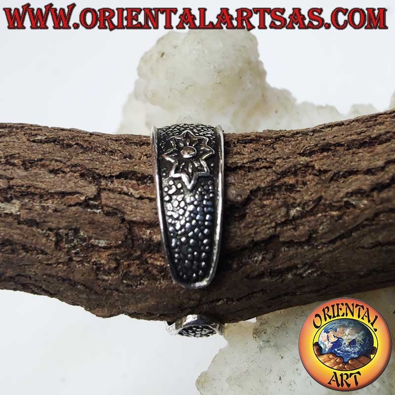 Anillo Plata 925 Ajustable Flor Cincelada Dedo Pie Falange