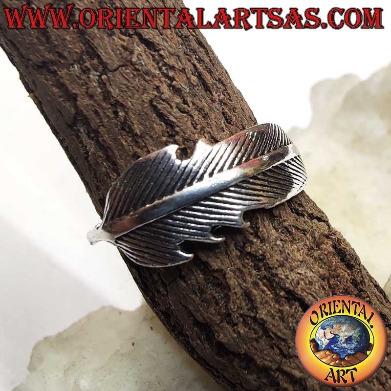 Anillo Plata 925 Ajustable Pluma Cincelada Dedo Pie Falange