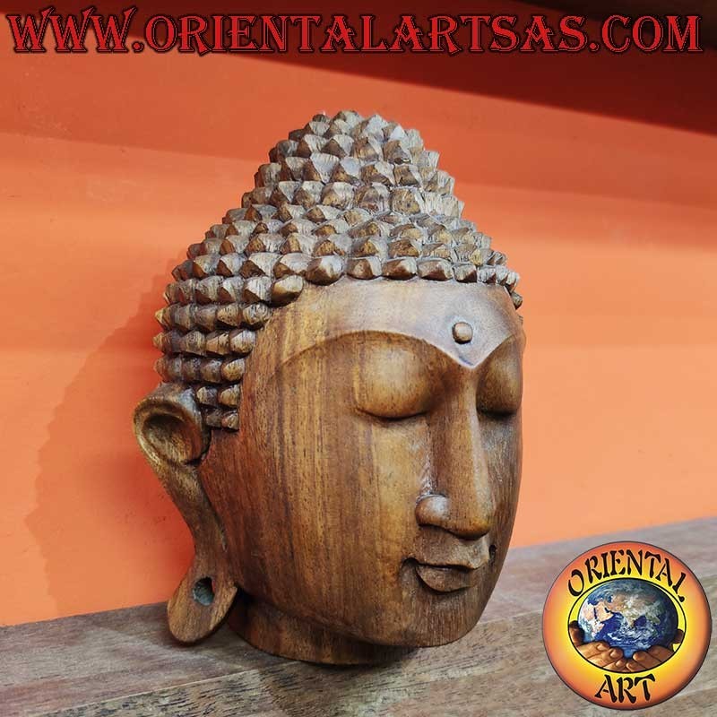 Buddha Kopf Suarholz 23 cm Handgeschnitzt Indonesien