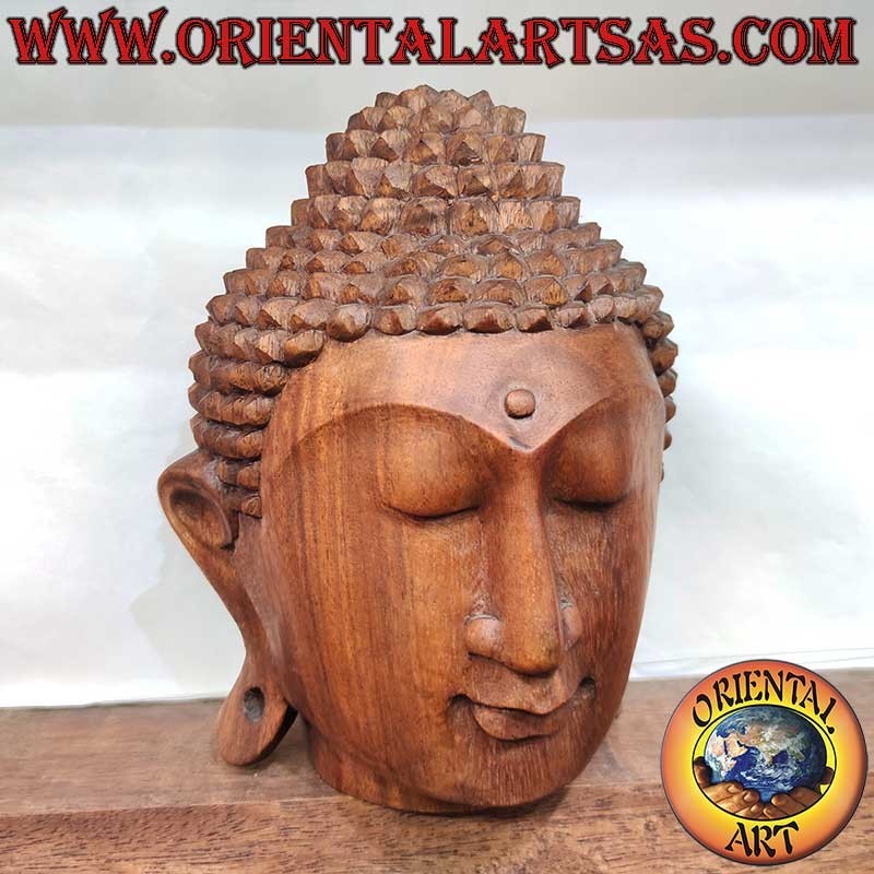 Buddha Kopf Suarholz 23 cm Handgeschnitzt Indonesien