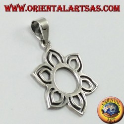 Pendentif en argent, petite fleur de lotus