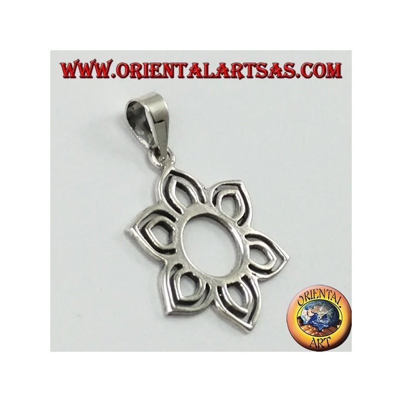 Silber Anhänger, Kleine Lotus Blume