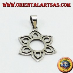 Silver Pendant, Small Lotus Flower