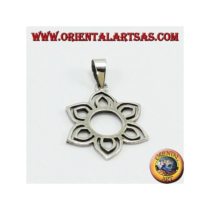 Silver Pendant, Small Lotus Flower