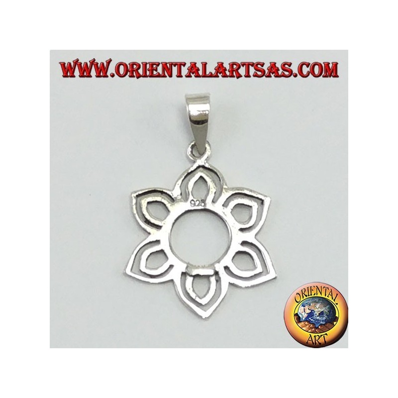 Pendentif en argent, petite fleur de lotus