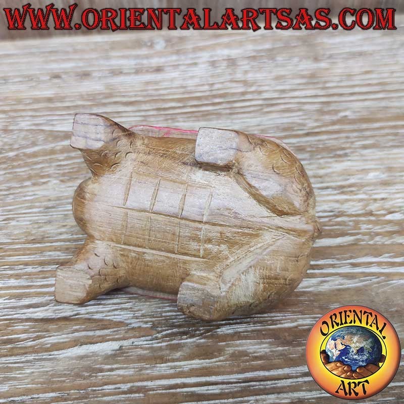 Öffnbare Teakholz Schildkröte Schmuckkästchen Thailand 14cm