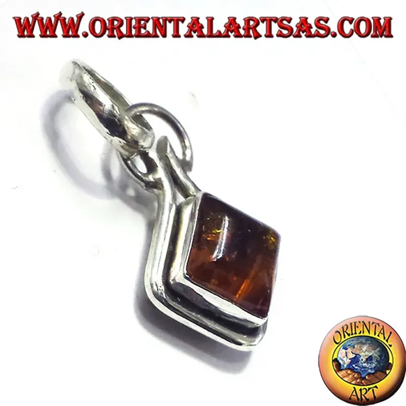 Colgante de plata con ámbar montado a hacer ruido
