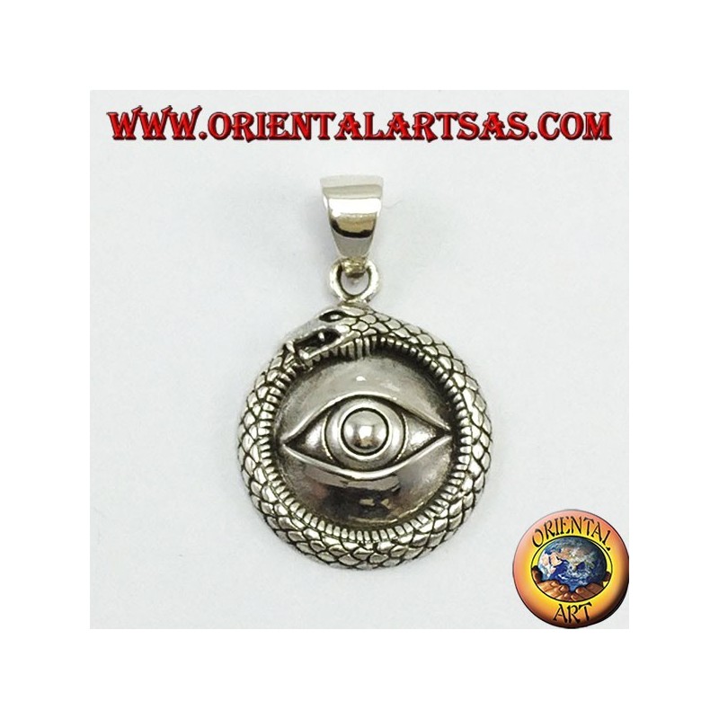 Pendentif en argent, Ouroboros aux yeux allumés