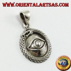 Silber Anhänger, Ouroboros mit beleuchteten Augen