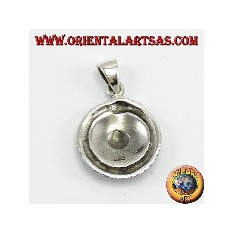 Silver pendant, Ouroboros with lighted eyes