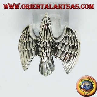 Silver ring, eagle fly