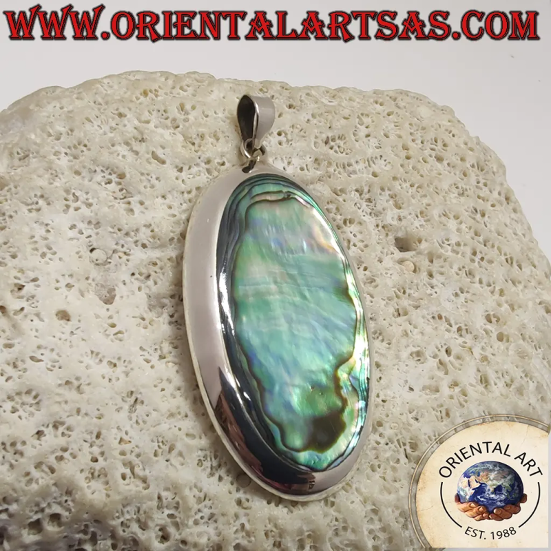 Colgante Ovalado Grande Plata 925 con Paua Shell Abalone