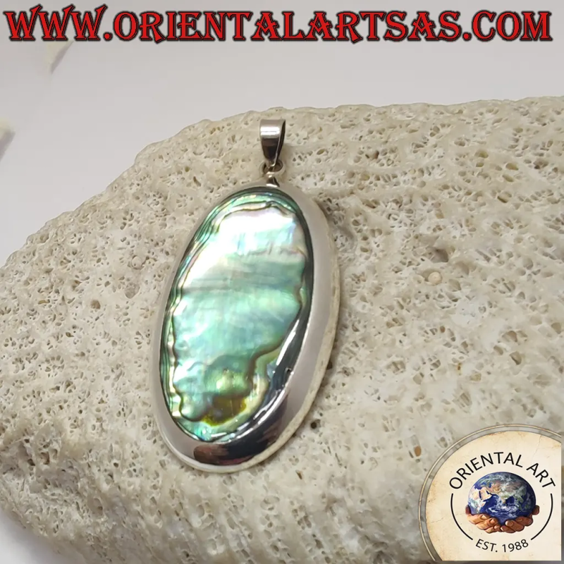 Colgante Ovalado Grande Plata 925 con Paua Shell Abalone