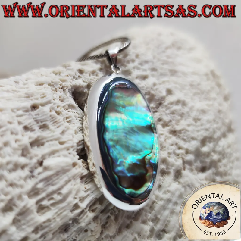 Colgante Ovalado Grande Plata 925 con Paua Shell Abalone