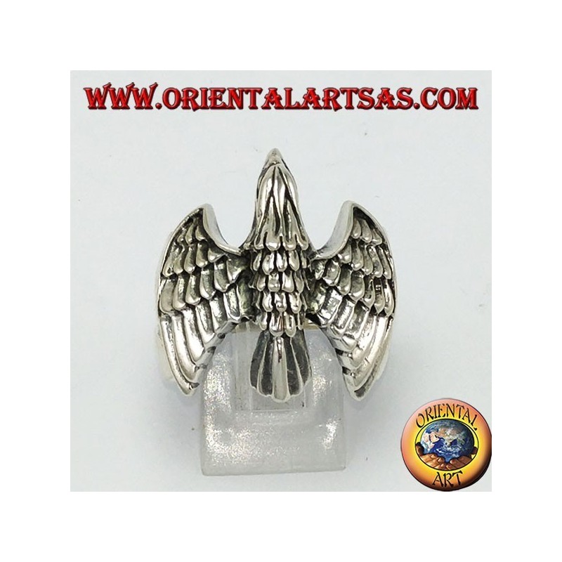 Bague en argent, aigle fly