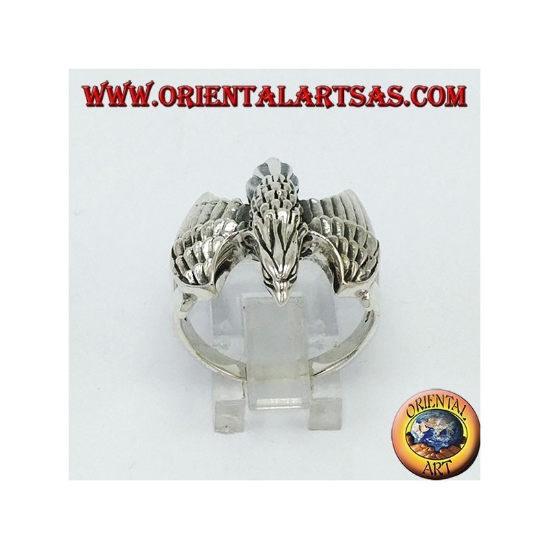 Bague en argent, aigle fly
