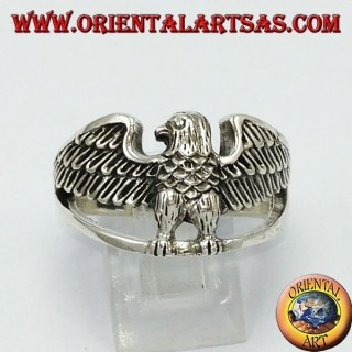 Bague en argent, aigle impérial