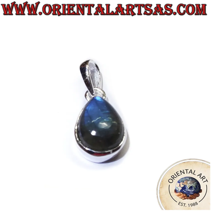 Colgante Gota Plata 925 Labradorita Azul | Oriental Art