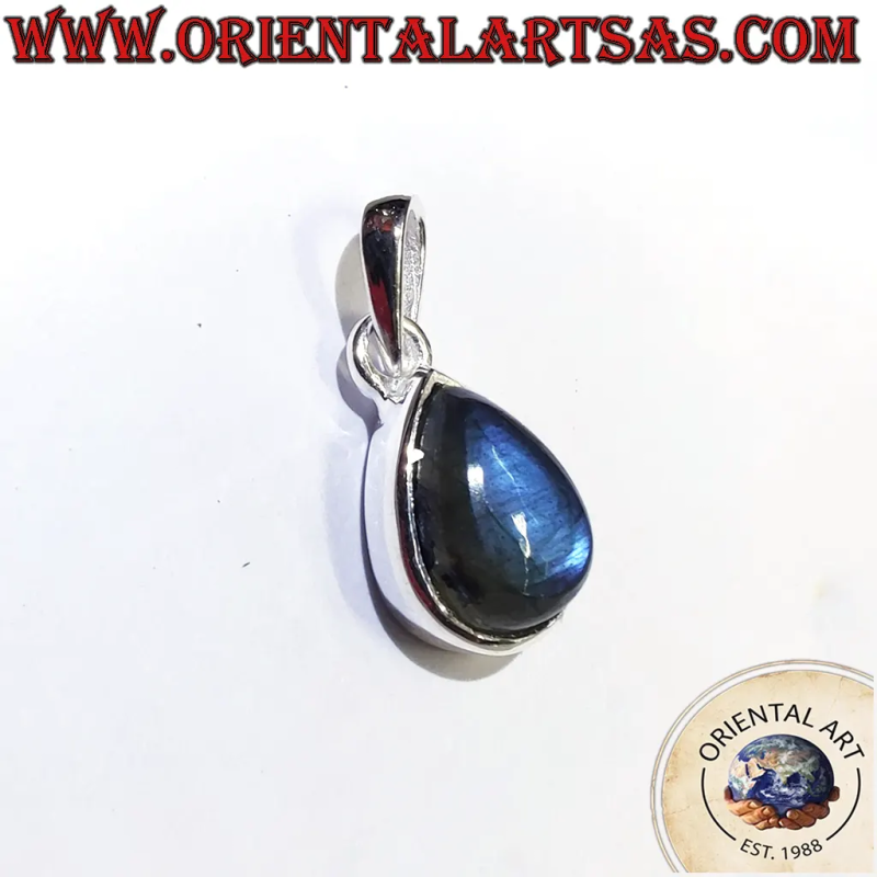 Ciondolo Goccia Argento 925 Labradorite Riflessi Blu | Oriental Art