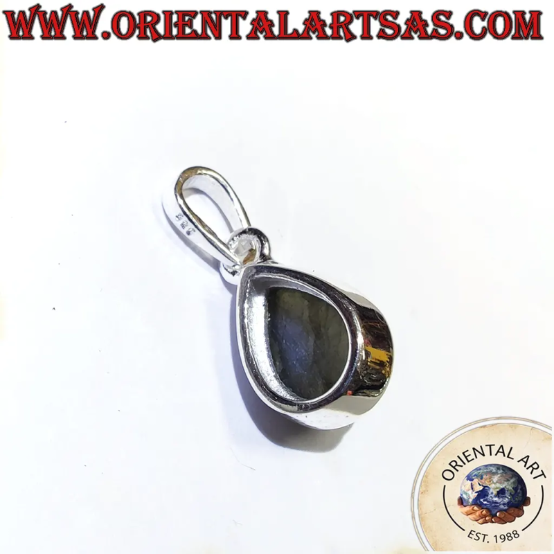 925 Silver Teardrop Blue Labradorite Pendant | Oriental Art