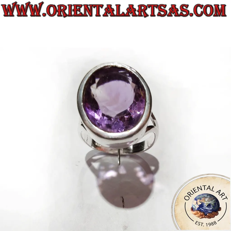 925 Silberring Amethyst Oval Facettiert | Oriental Art