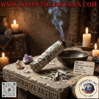 Mazzetto smudge di salvia bianca della California per fumigazione sciamanica – 11x3 cm – Peso 30 gr – Origine USA
