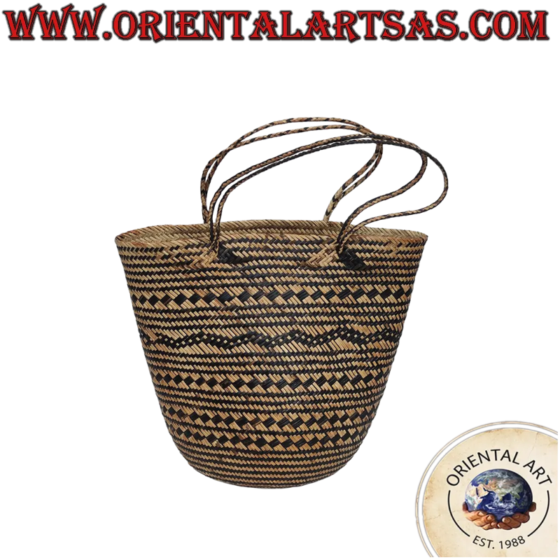 Hand-woven rattan bag made by the Dayak of Borneo Kalimantan