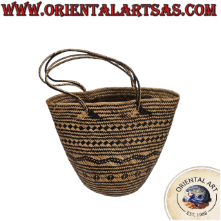 Bolso de ratán tejido a mano, artesanía Dayak, Indonesia