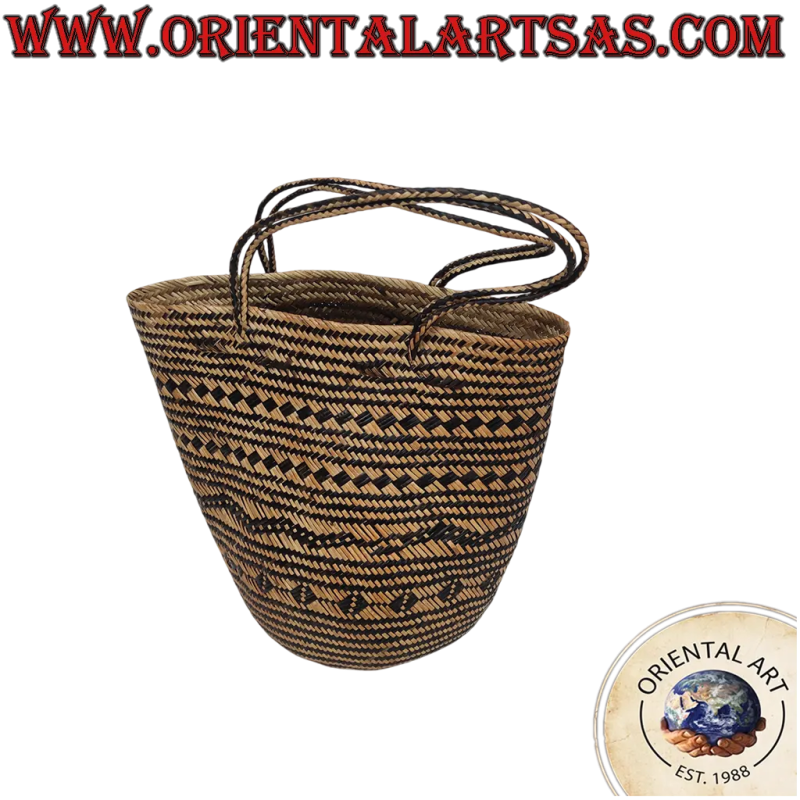 Handgewebte Rattantasche, Dayak-Kunsthandwerk, Indonesien