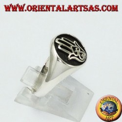 Silber Ring, Siegel Hand von Fatma Hamsa