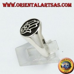 Anillo de plata, sello Mano de Fatma Hamsa