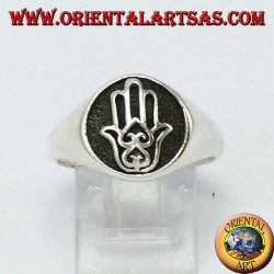 Anillo de plata, sello Mano de Fatma Hamsa